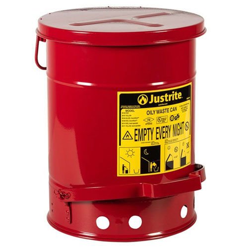 Justrite 09108 Sessiz Kapanan 20 Litre Atık Çöp Kovası
