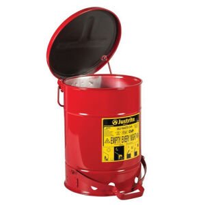 Justrite 09108 Sessiz Kapanan 20 Litre Atık Çöp Kovası
